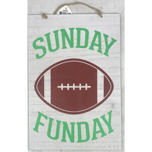 Horizon Group USA Sunday Funday Hanging Wall Sign 11.5" x 8" Football